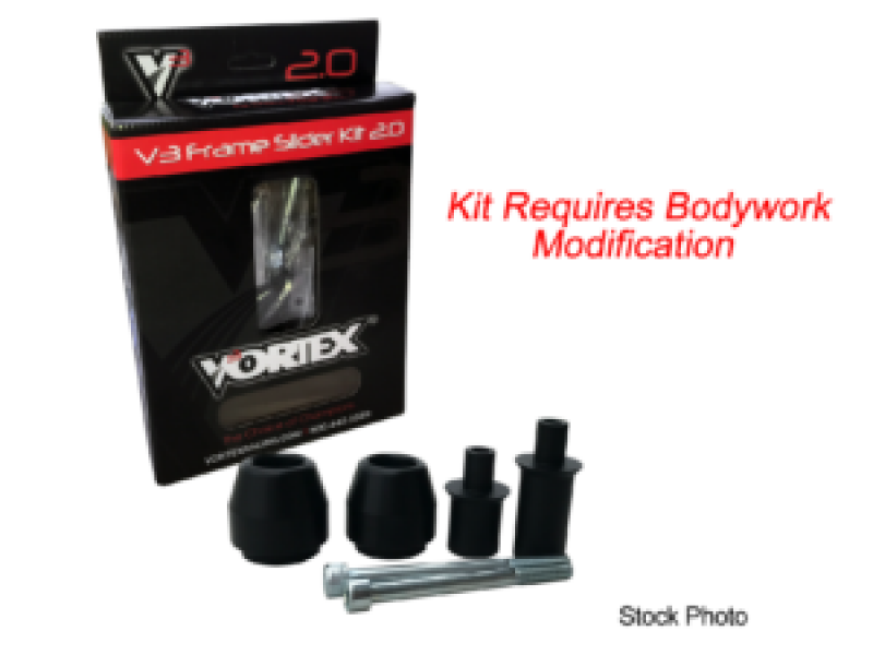 Honda CBR 600 F Frame Slider Kit - Vortex Racing - V3 2.0 - Matte Black - `11-`13
